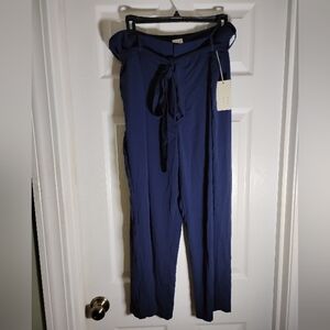 a new day Navy Blue Cropped Tie-Waist Pants